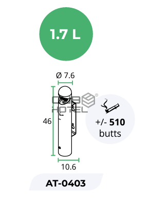 Cenicero de Pared Inox 1.7 Litros